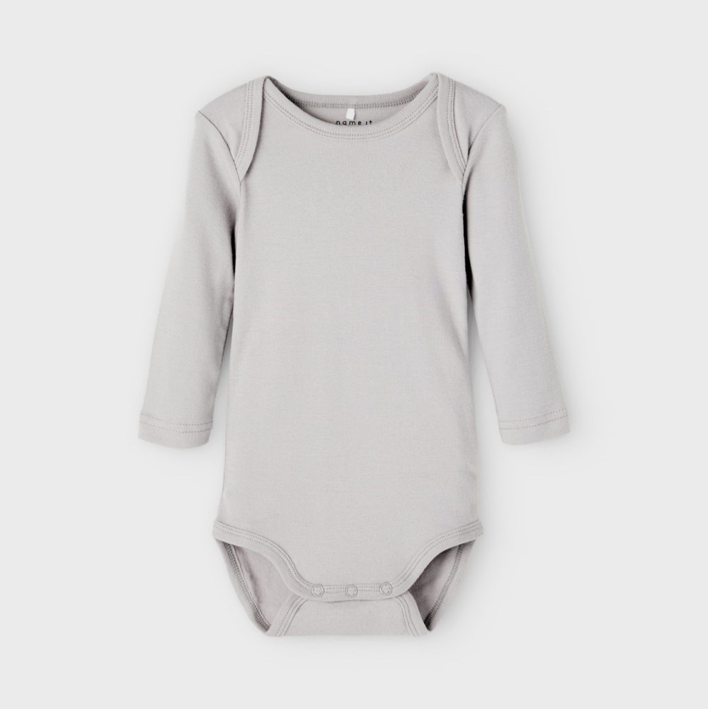 Name It Erkek Bebek Organik Uzun Kol Body 3'lü Set Gri