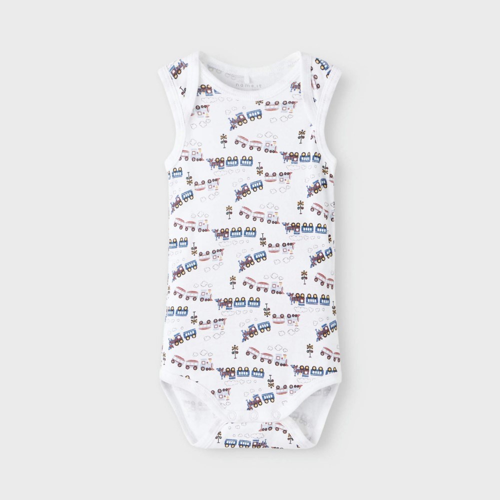 Name It Erkek Bebek Organik Penye Kolsuz Body 3'lü Beyaz