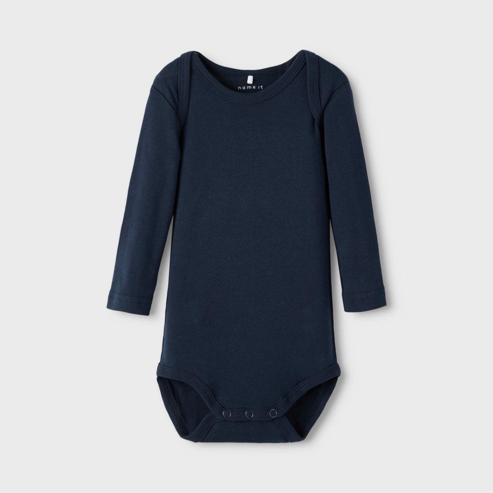 Name It Bebek Organik Uzun Kol Body 3'lü Set Koyu Mavi
