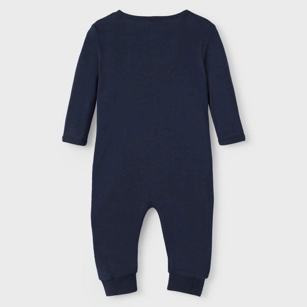 Name It Bebek Organik Penye Patiksiz Tulum 2'li Set Koyu Mavi