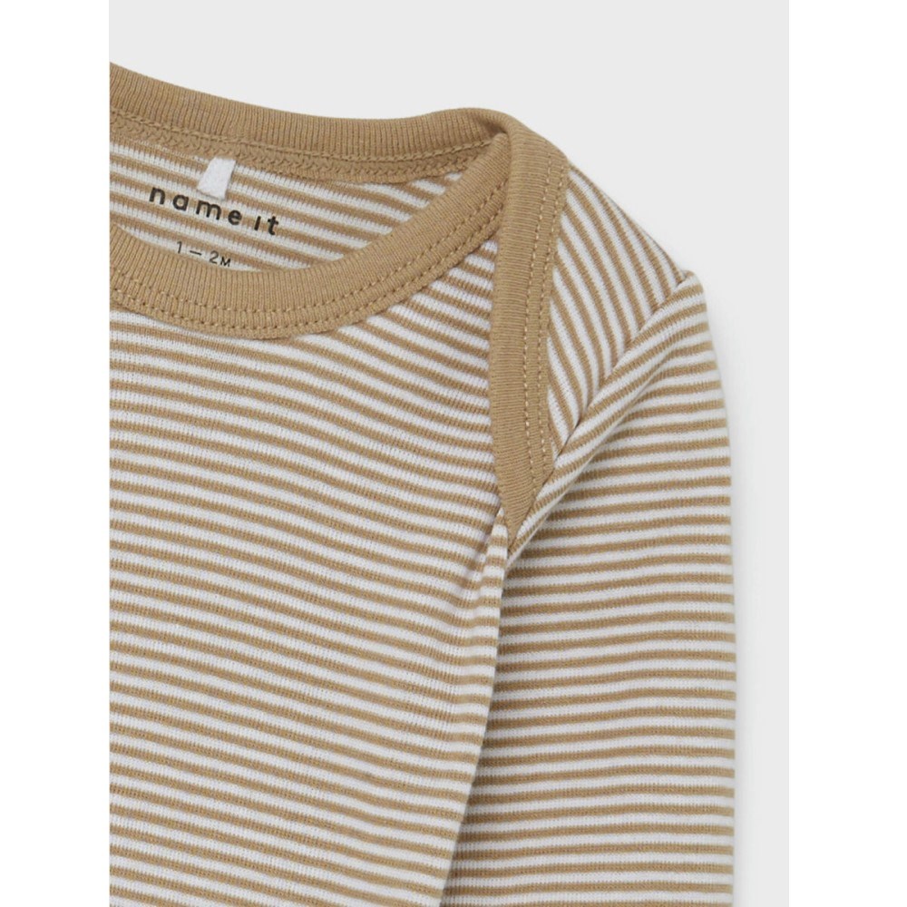 Name It Erkek Bebek Organik Uzun Kol Body 3'lü Set Krem