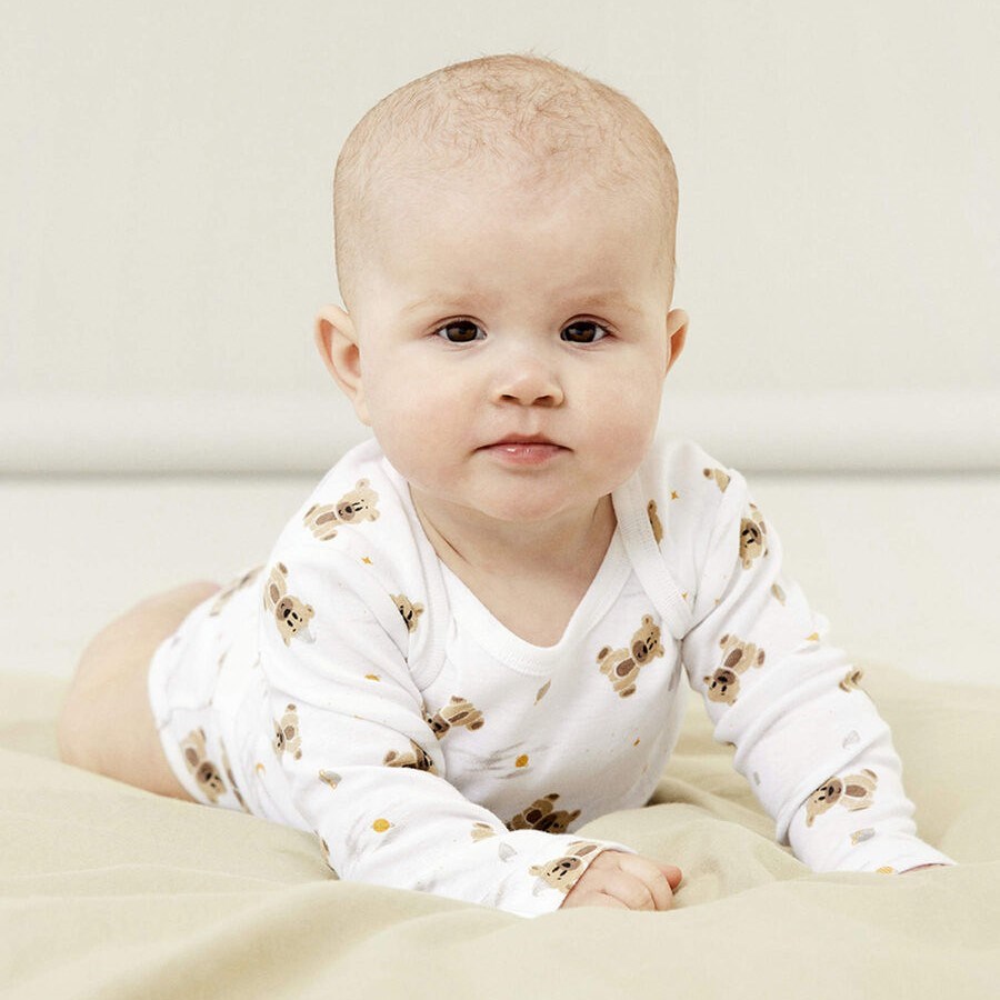 Name It Erkek Bebek Organik Uzun Kol Body 3'lü Set Krem