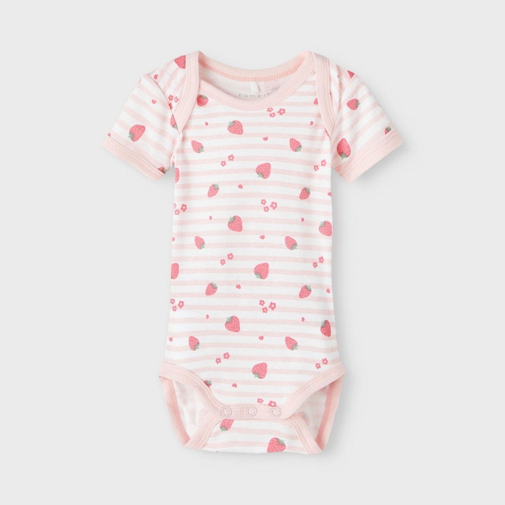 Name It Kız Bebek Organik Penye Kısa Kol Body 3'lü Pembe