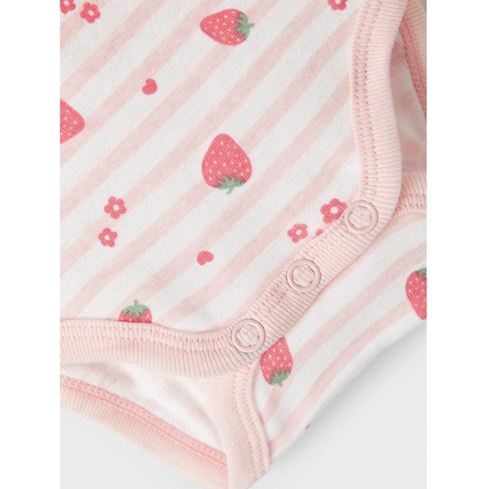 Name It Kız Bebek Organik Penye Kısa Kol Body 3'lü Pembe