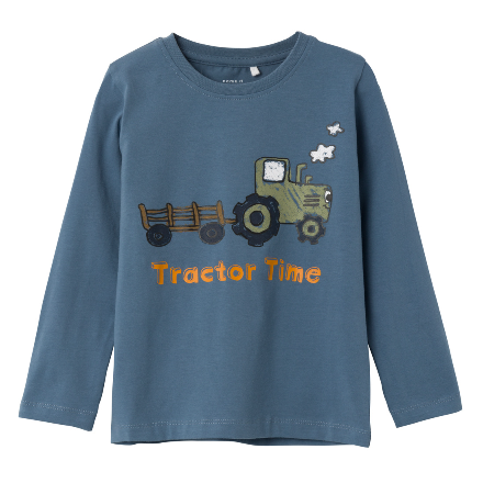 Name It Erkek Uzun Kollu Organik Pamuk T-shirt Mavi