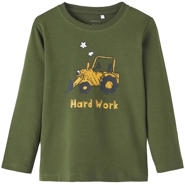 Name It Erkek Uzun Kollu Organik Pamuk T-shirt Yeşil