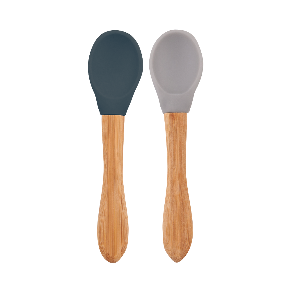 OiOi Silikon Mama Kaşığı Deep Blue / Powder Grey 