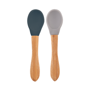 OiOi Silikon Mama Kaşığı Deep Blue/ Powder Grey