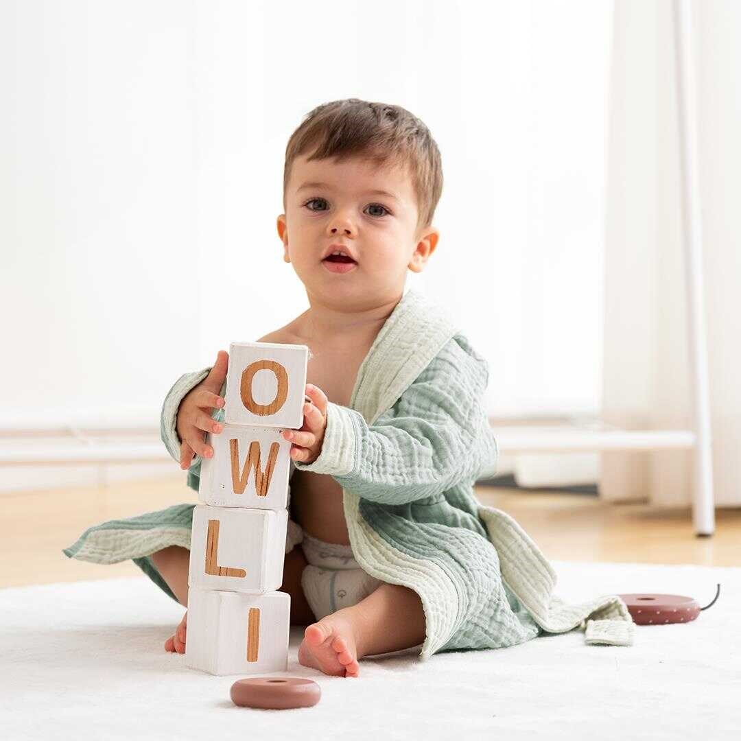 Owli LoveLayers 4 Kat Müslin Bornoz Yeşil