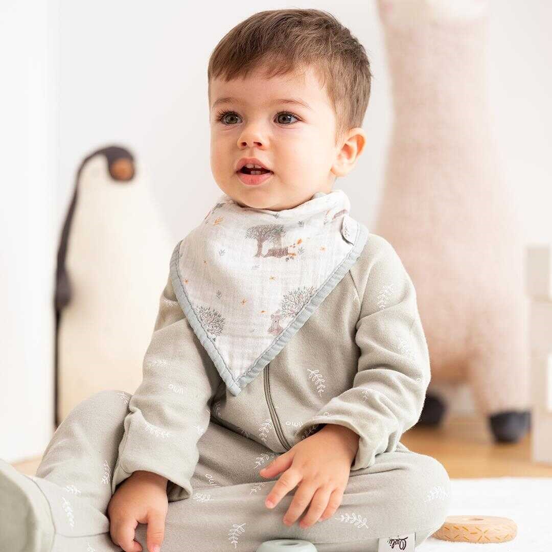 Owli Müslin Havlu Bandana Önlük 2'li Set Foreset Orjinal