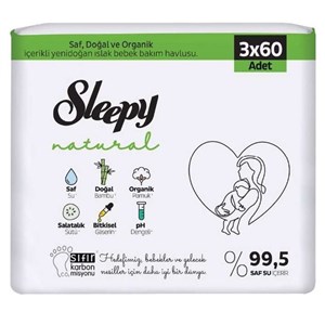 Sleepy Natural Yenidoğan Islak Bebek Bakım Havlusu 3x60