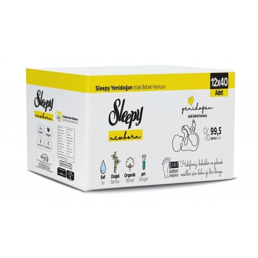 Sleepy Natural Yenidoğan Islak Mendil 12x40 