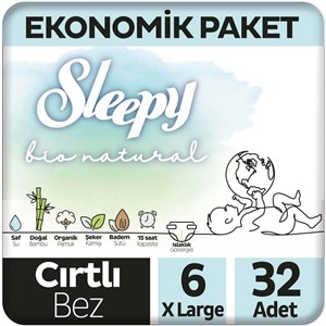 Sleepy Bio Natural No:6 XL Bebek Bezi 32 Adet