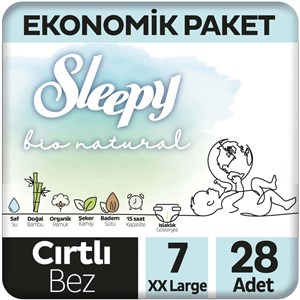 Sleepy Bio Natural No:7 XXL Bebek Bezi 28 Adet