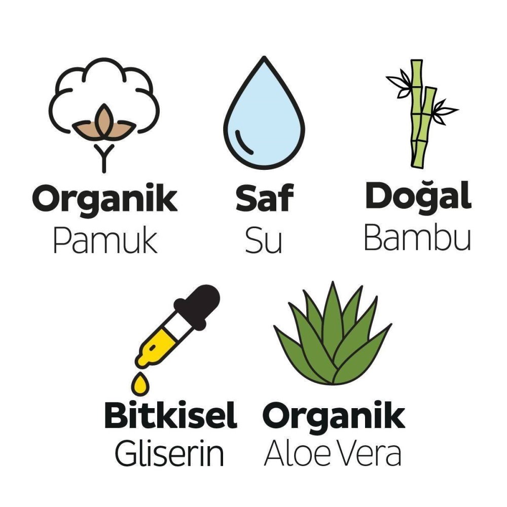 Sleepy Natural Yenidoğan Islak Bebek Bakım Havlusu 12x50 