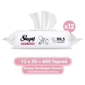 Sleepy Natural Yenidoğan Islak Bebek Bakım Havlusu 12x50