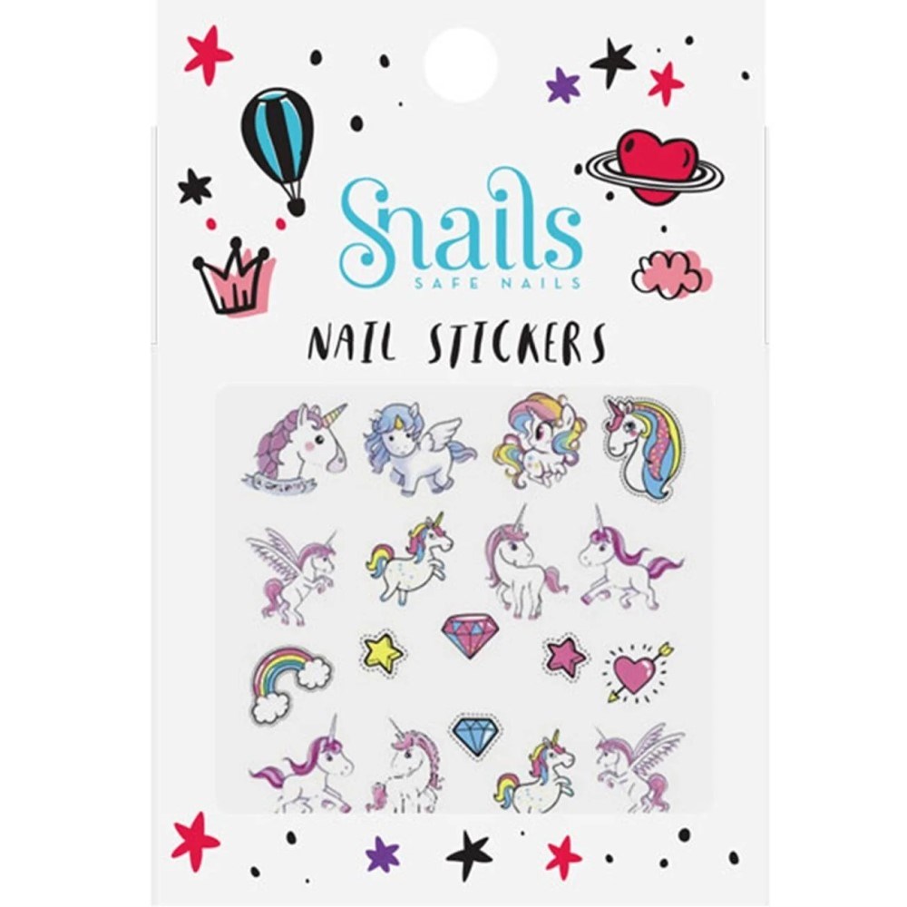 Snails Tırnak Sticker Seti - Unicorn Beyaz