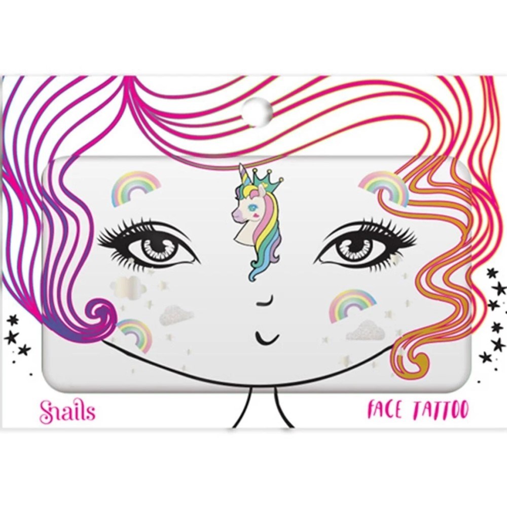 Snails Yüz Dövmesi - Unicorn Yeşil