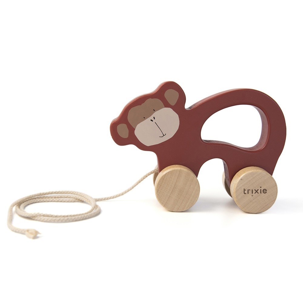 Trıxie Mr. Monkey - Ahşap İpli Araba 