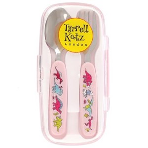 Tyrrell Katz Kutulu Çatal Kaşık Seti Pink Dino
