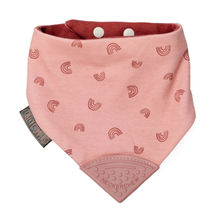 Cheeky Chompers Diş Kaşıyıcılı Fular Önlük - Rainbow Rose 