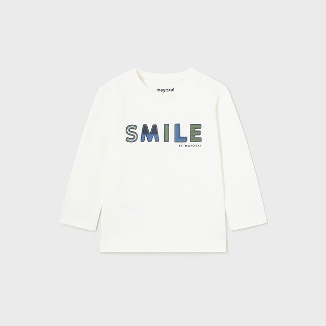 Mayoral Kışlık Erkek Bebek Uzun Kol T-shirt Beyaz