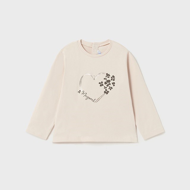 Mayoral Kışlık Kız Bebek Uzun Kol T-shirt Krem