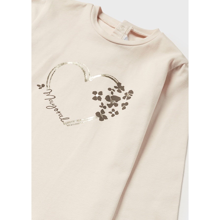 Mayoral Kışlık Kız Bebek Uzun Kol T-shirt Krem