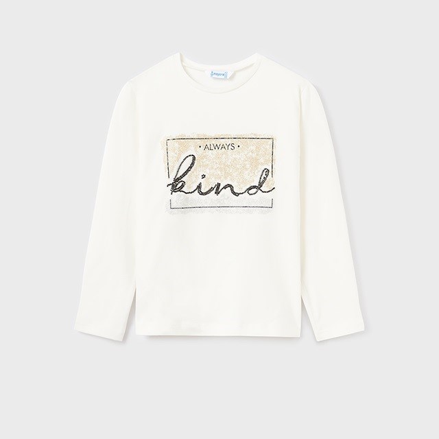 Mayoral Kışlık Kız Uzun Kol Basic T-shirt Beyaz