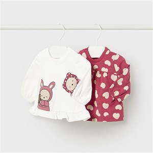 Mayoral Kışlık Kız Bebek Uzun Kol T-shirt 2'li Set