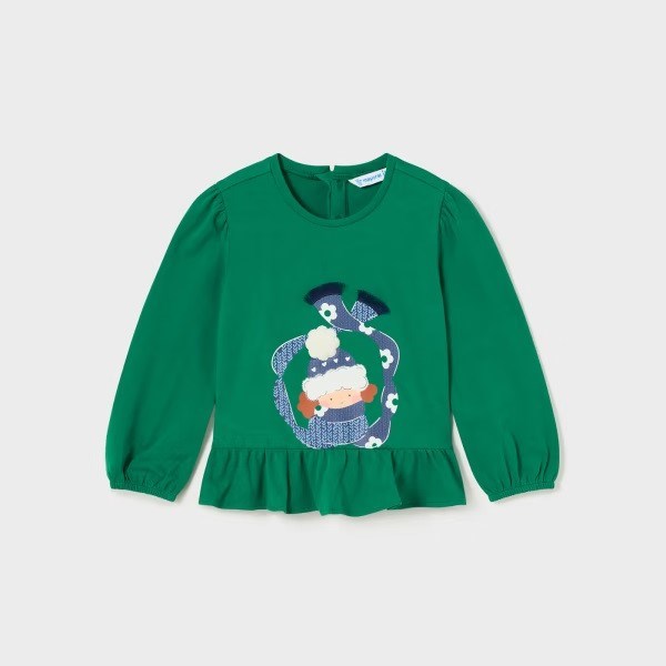 Mayoral Kışlık Kız Bebek Uzun Kol T-shirt Yeşil