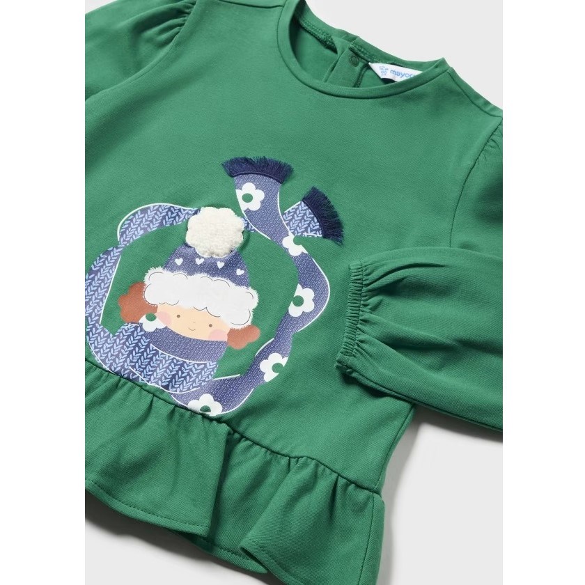 Mayoral Kışlık Kız Bebek Uzun Kol T-shirt Yeşil