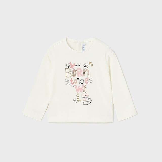 Mayoral Kışlık Kız Bebek Uzun Kol T-shirt 2'li Set Pembe
