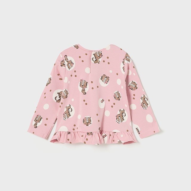 Mayoral Kışlık Kız Bebek Uzun Kol T-shirt 2'li Set Pembe