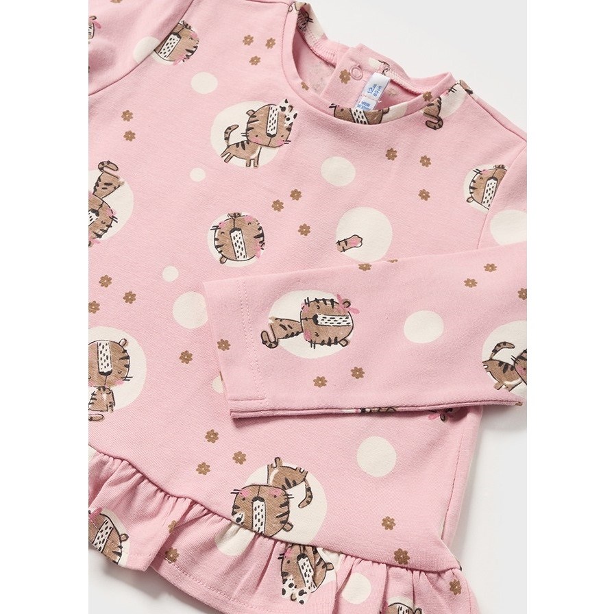 Mayoral Kışlık Kız Bebek Uzun Kol T-shirt 2'li Set Pembe