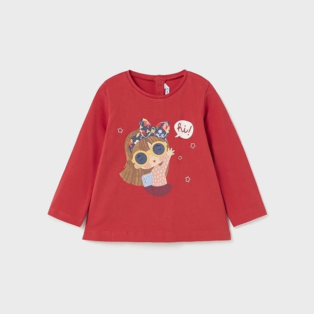 Mayoral Kışlık Kız Bebek Uzun Kol T-shirt Kırmızı