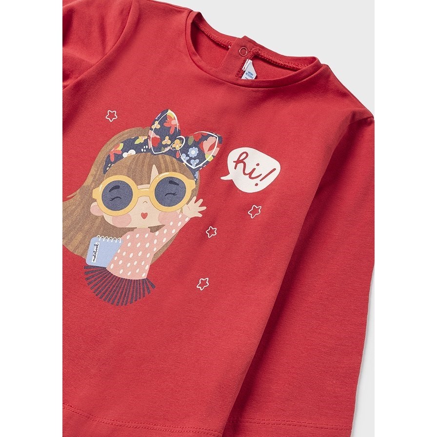 Mayoral Kışlık Kız Bebek Uzun Kol T-shirt Kırmızı
