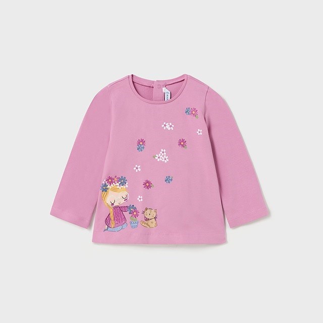 Mayoral Kışlık Kız Bebek Uzun Kol T-shirt Pembe