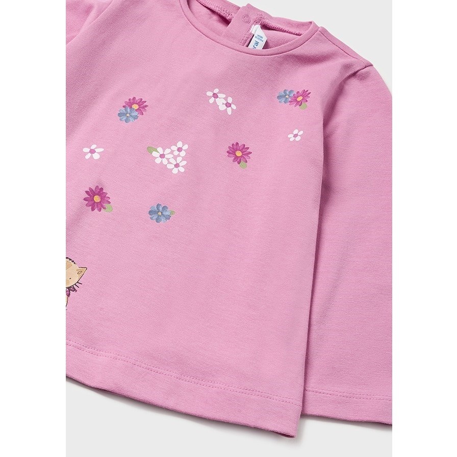 Mayoral Kışlık Kız Bebek Uzun Kol T-shirt Pembe