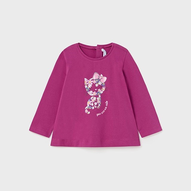 Mayoral Kışlık Kız Bebek Uzun Kol T-shirt Pembe