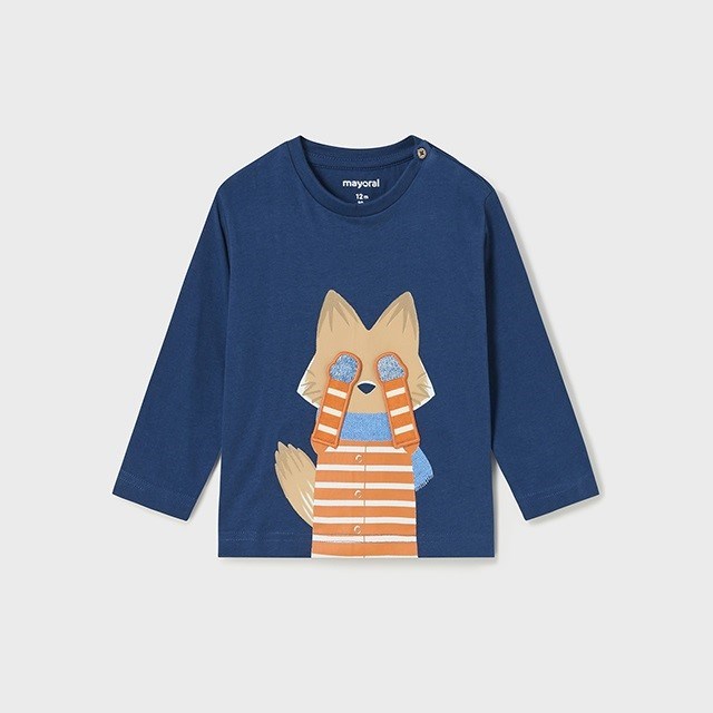 Mayoral Kışlık Erkek Bebek Uzun Kol T-shirt Koyu Mavi