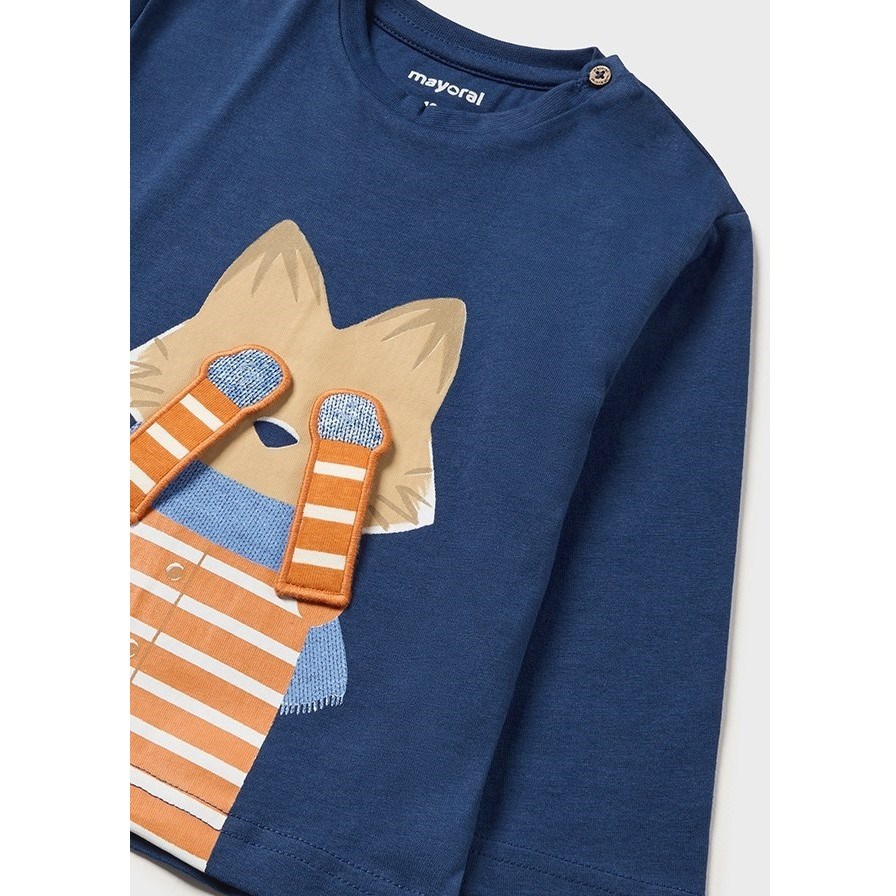 Mayoral Kışlık Erkek Bebek Uzun Kol T-shirt Koyu Mavi