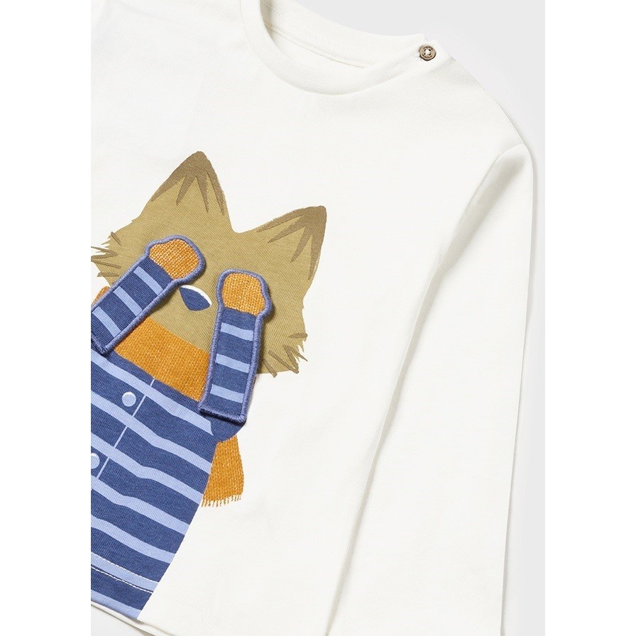Mayoral Kışlık Erkek Bebek Uzun Kol T-shirt Beyaz