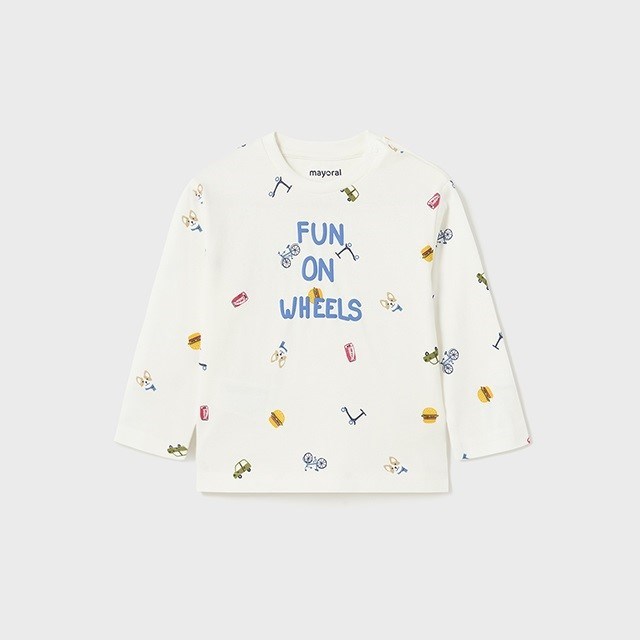 Mayoral Kışlık Erkek Bebek Uzun Kol T-shirt Beyaz