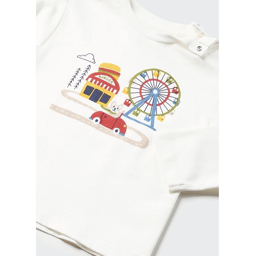Mayoral Kışlık Erkek Bebek Uzun Kol T-shirt 2'li Set Beyaz