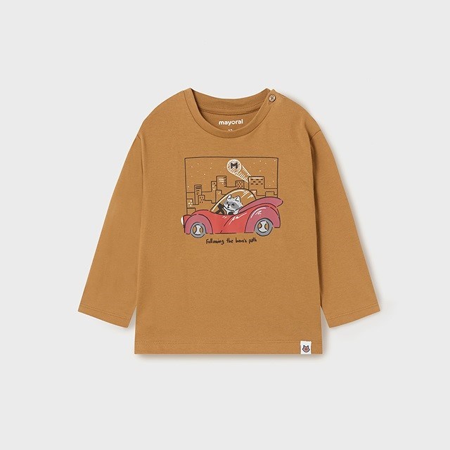 Mayoral Kışlık Erkek Bebek Uzun Kol T-shirt Kahverengi 