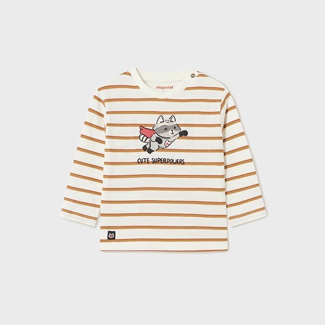Mayoral Kışlık Erkek Bebek Uzun Kol T-shirt Kahverengi 