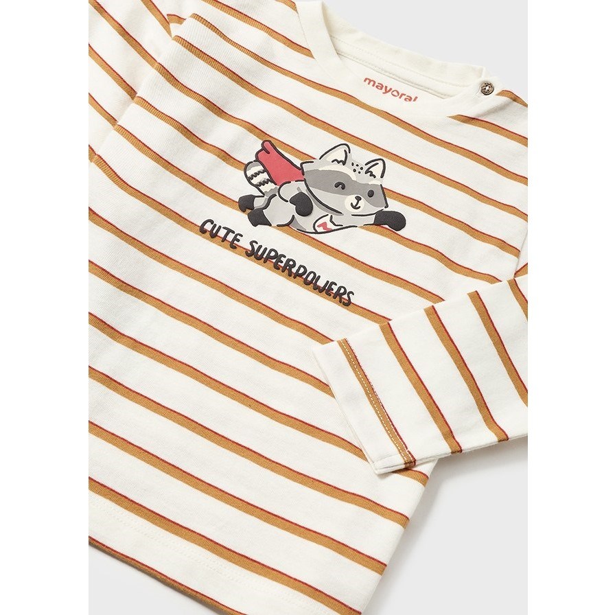 Mayoral Kışlık Erkek Bebek Uzun Kol T-shirt Kahverengi 