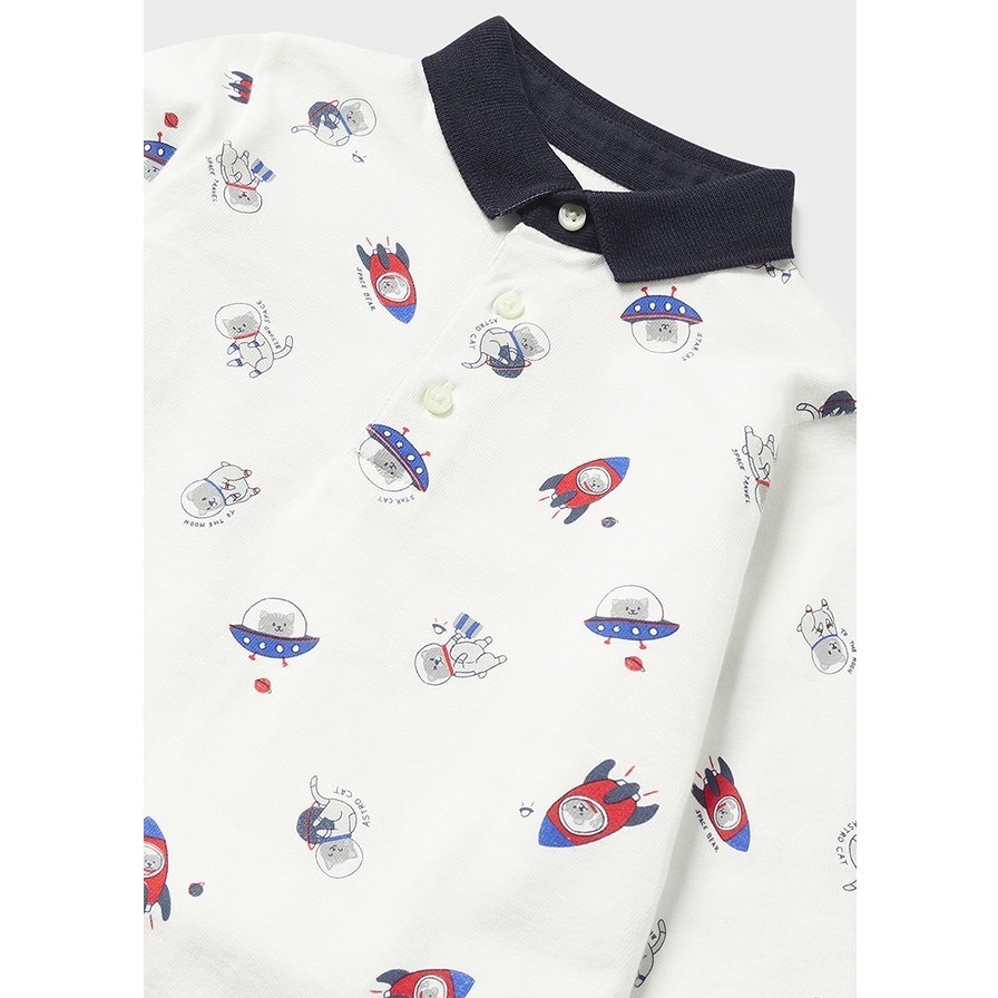 Mayoral Kışlık Erkek Bebek Uzun Kol T-shirt Beyaz