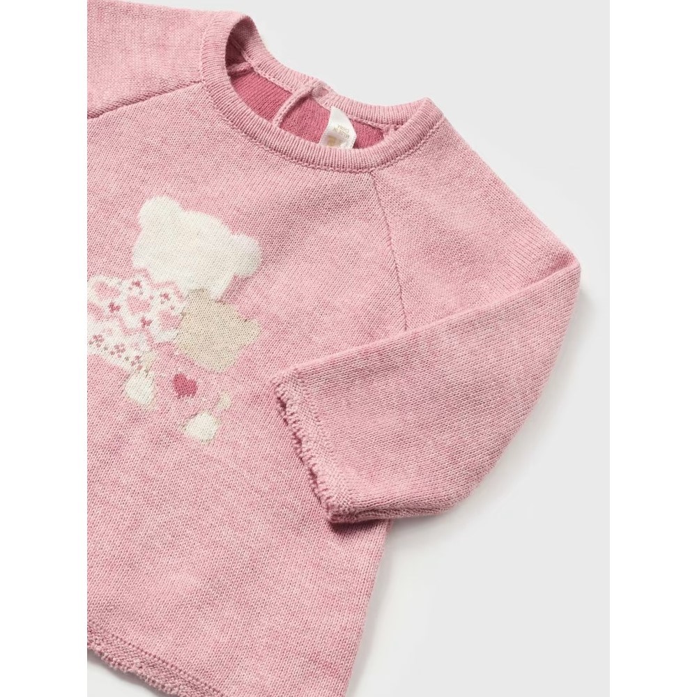 Mayoral Kışlık Kız Bebek Kazak Şort Külotlu Çorap Set Pembe
